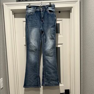 Stylish Blue Flare Jeans for Women